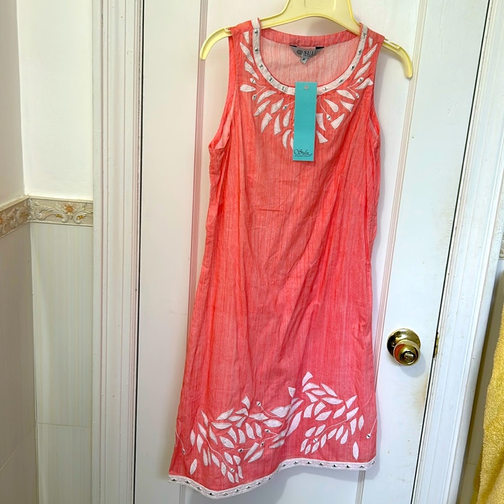 NWT pink beach dress by Sulu collections small sz